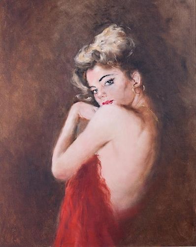 Pal Fried Portrait of a Dancer Oil on Canvas