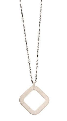 Tiffany & Co. Sterling Silver Open Square Necklace 