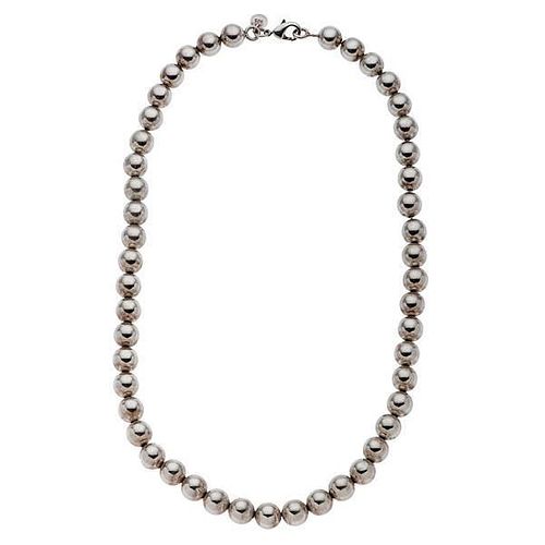 Tiffany & Co. Sterling Silver Bead Necklace 