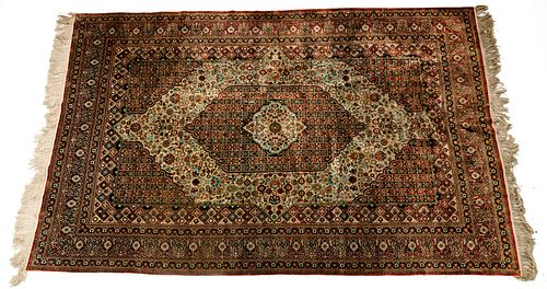 Persian Design Handwoven Silk Rug, W 5' 9'' L 10'