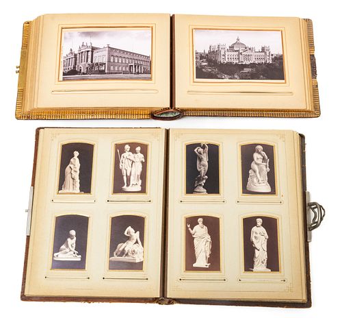 Antique Photo Albums, Ca. 1890, H 10.75'' W 2.25'' Depth 8.5'' 2 pcs