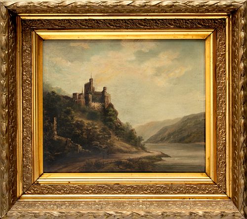 European Oil On Canvas, 19th C., Highlands Castle, H 14'' W 17''