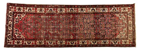 Persian Hamadan Hand-woven Wool Runner, W 41.5'' L 121''