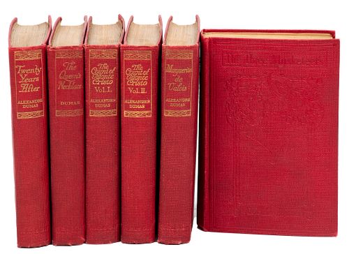 Collection Of Six Alexandre Dumas Books, T. Nelson And Sons, Ca. Early 20th C., H 6.5'' W 4.25''