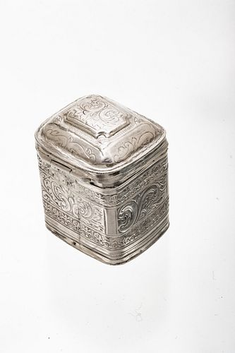 Netherlands Sterling Silver Snuff Box,  1864, H 2'' W 1.5'' 0.86t oz