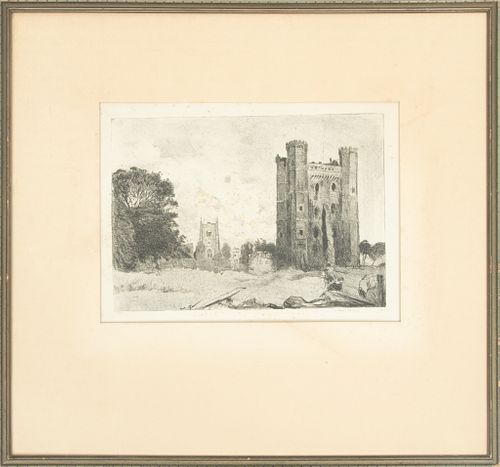 James Kerr-Lawson (Canadian, 1864-1939) Lithograph On Paper, "Tattersal Castle", H 8'' W 11.5''