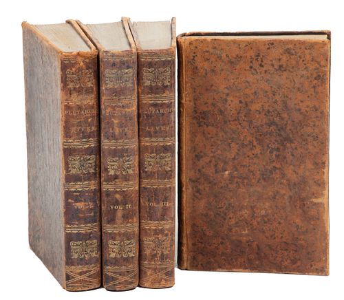 Plutarch's Lives, Translated By John Langhorne And William Langhorne, Pub. James Crissy, Ca. 1825, Volumes 1-4, H 7.75'' W 5''