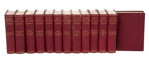 The Works Of Sir Edward Bulwer Lytton, John W. Lovell Company, Ca. Late 19th C., 13 Volumes, H 7.5'' W 5.25''