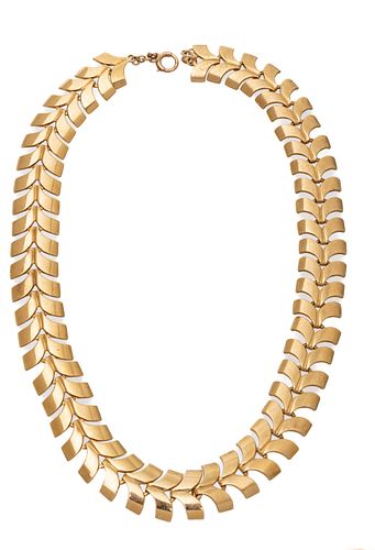 Wordley, Allsopp & Bliss (American, 1907-1956) 14kt Yellow Gold Necklace, L 16" 75g