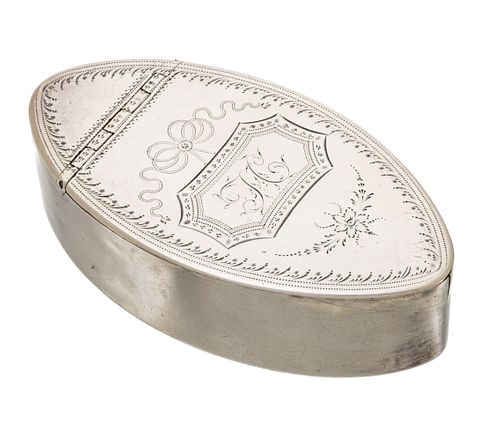Peter & Ann Bateman (London) Sterling Silver Snuff Box, Ca. 1810, W 1.9'' L 3.6'' 3.08g