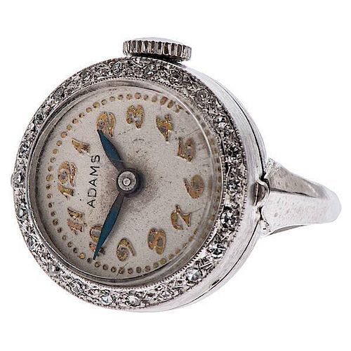 Adams Ring Watch with Diamonds in 14 Karat 