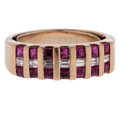 Ruby and Diamond Band in 14 Karat 