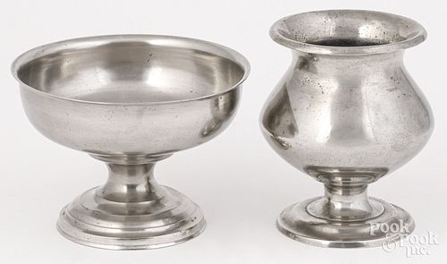 Two Philadelphia pewter footed bowls, 19th c.
