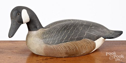 Carved and painted Canada goose decoy