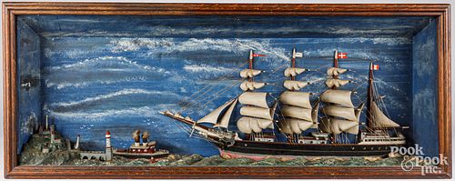 Large diorama of ships