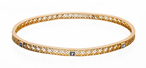 Bangle Bracelet, Sapphires W 2.9'' 8.1g