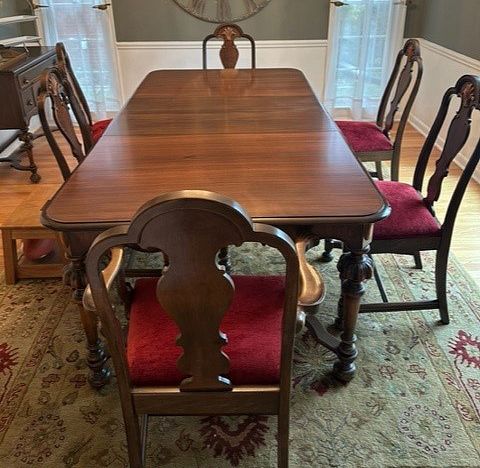 Berkey And Gay (Michigan, Est. 1859) Dining Table, Buffet, Server & Chairs, H 30'' W 44'' L 96''