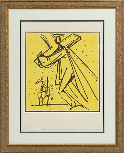 Salvador Dali (Spanish, 1904-1989) Lithograph In Colors On Arches Paper, 1972, Christ, From The Twelve Apostles, H 18.25'' W 17''