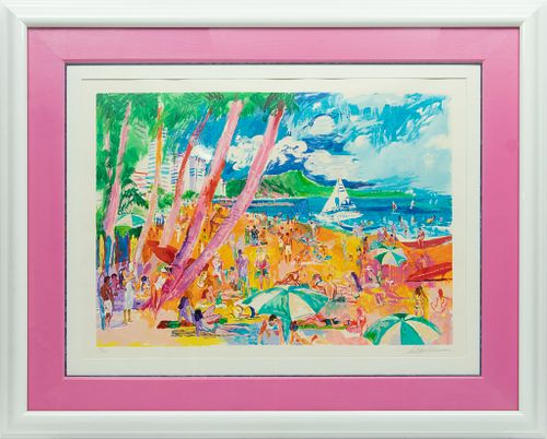 Leroy Neiman (American, 1921-2012) Serigraph In Colors On Wove Paper, 1988, Diamond Head - Hawaii, H 27.75'' W 38''