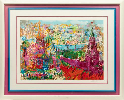 Leroy Neiman (American, 1921-2012) Serigraph In Color On Wove Paper, 1987, Red Square Panorama, H 27.5'' W 37.5''
