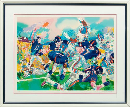 Leroy Neiman (American, 1921-2012) Serigraph In Colors On Wove Paper, 1987, Giants - Broncos Classic (Super Bowl), H 28.25'' W 37.75''