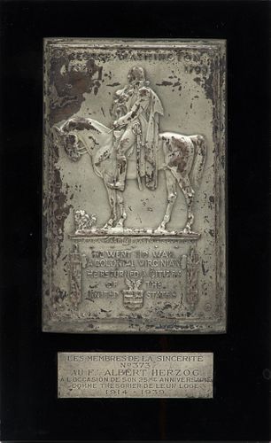 Laura Gardin Fraser (American, 1889-1966) Silver Plated Bronze Plaque, George Washington, H 9.75'' W 6''
