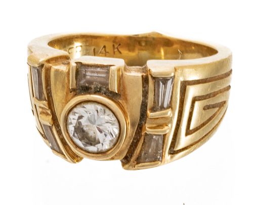 .60 Ct Round Brilliant Cut Diamond And 14 Kt Yellow Gold Ring