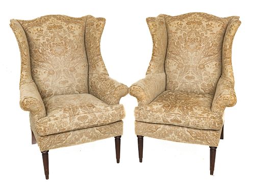Lilian August For Drexel Heritage Pair Of Wingback Chairs