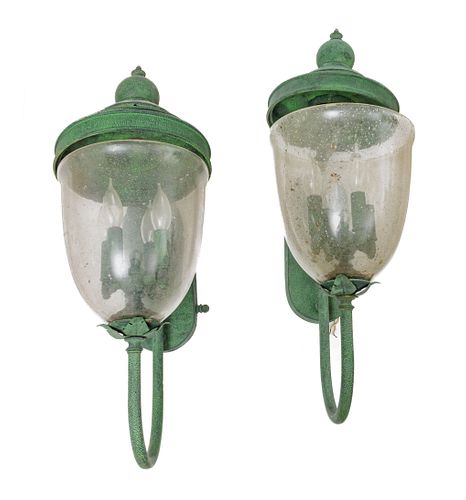 Pair of Hart (American) Exterior Lamps, H 26'' W 10.5''