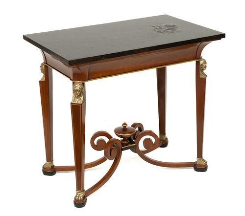 Baker Furniture (American) Mahogany And Bronze Table H 28.5'' W 20'' L 32''