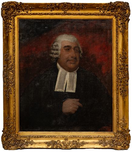 English School Oil On Canvas 18th C.,, Portrait Of A Barrister, H 30'' W 25''