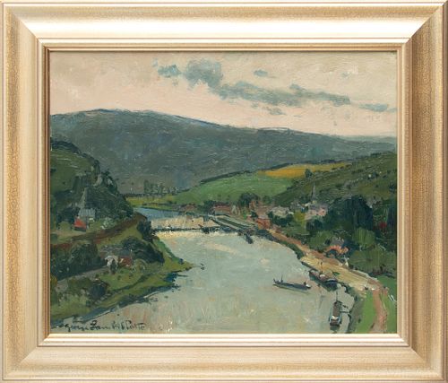 George Lambillotte (Belgian, 1915-1998) Oil On Canvas, Riviere Profondeville, H 19.75'' W 23.75''