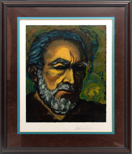 Anthony Quinn (American, 1915-2001) Lithograph In Colors On Wove Paper, Zorba - Self Portait, H 30.5'' W 25''