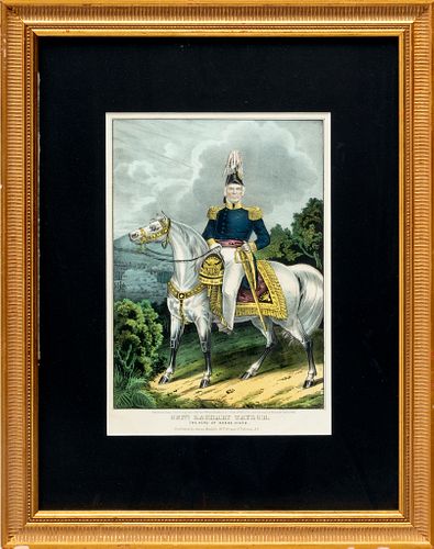Hand Colored Lithograph On Paper, 19th C., General Zachary Taylor, H 12'' W 8.5''