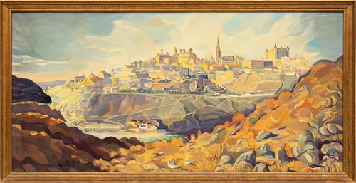 Torres, Oil On Canvas,  1966, City Of Toledo, Spain, H 29'' W 59''