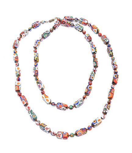 Millefiore, Venetian Glass Beads L 46''