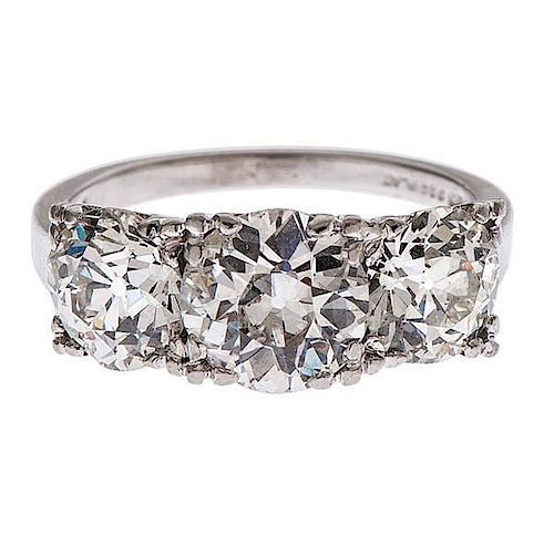 Platinum and Diamond Three-Stone Ring 