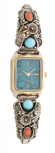 Native Turquoise Quartz Wrist Watch