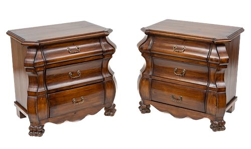 Pair of Knotty Pine Bombe Chest H 31'' W 36'' Depth 20''