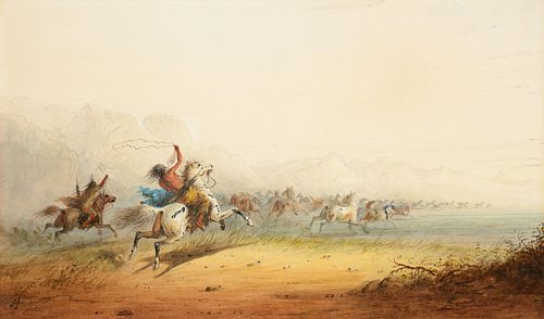 Alfred Jacob Miller (1810 – 1874) — Lassoing Horses