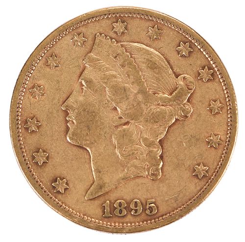 1895 Liberty Head $20 Double Eagle Gold Coin 