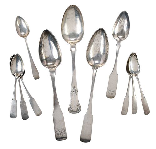 Eleven Charleston Coin Silver Spoons