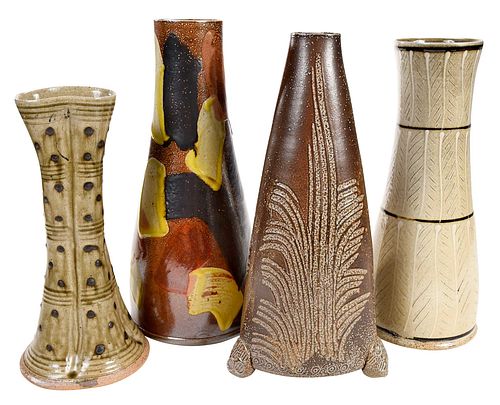 Four Mark Hewitt Vases