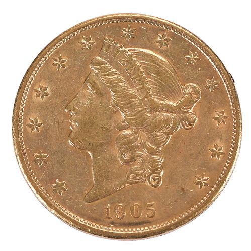 1905-S Liberty Head $20 Double Eagle Gold Coin 