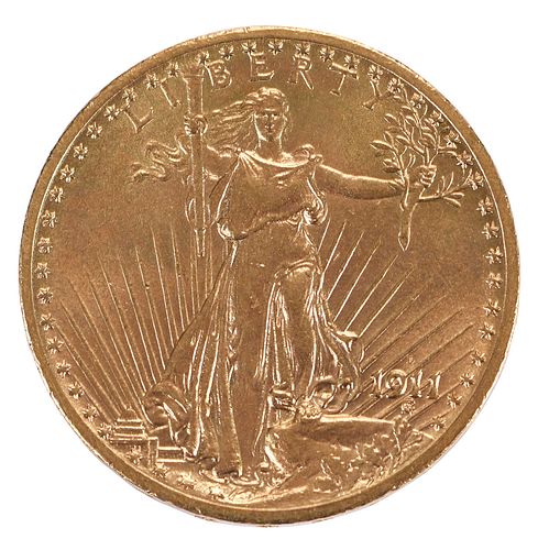 1911-D St. Gaudens $20 Double Eagle Gold Coin 