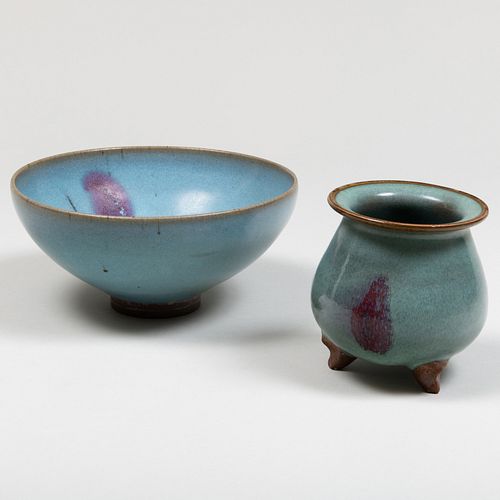 Two Chinese Junyao Type Pottery Vessels