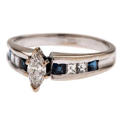 Diamond and Sapphire Ring in 14 Karat  