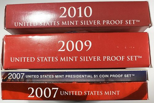 2007, 2009, 2010 US SILVER PROOF SET