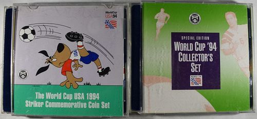 (2) 1994 WORLD CUP COMM UNC 2 COIN SETS
