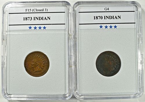 1870 GOOD & 1873 FINE INDIAN CENTS